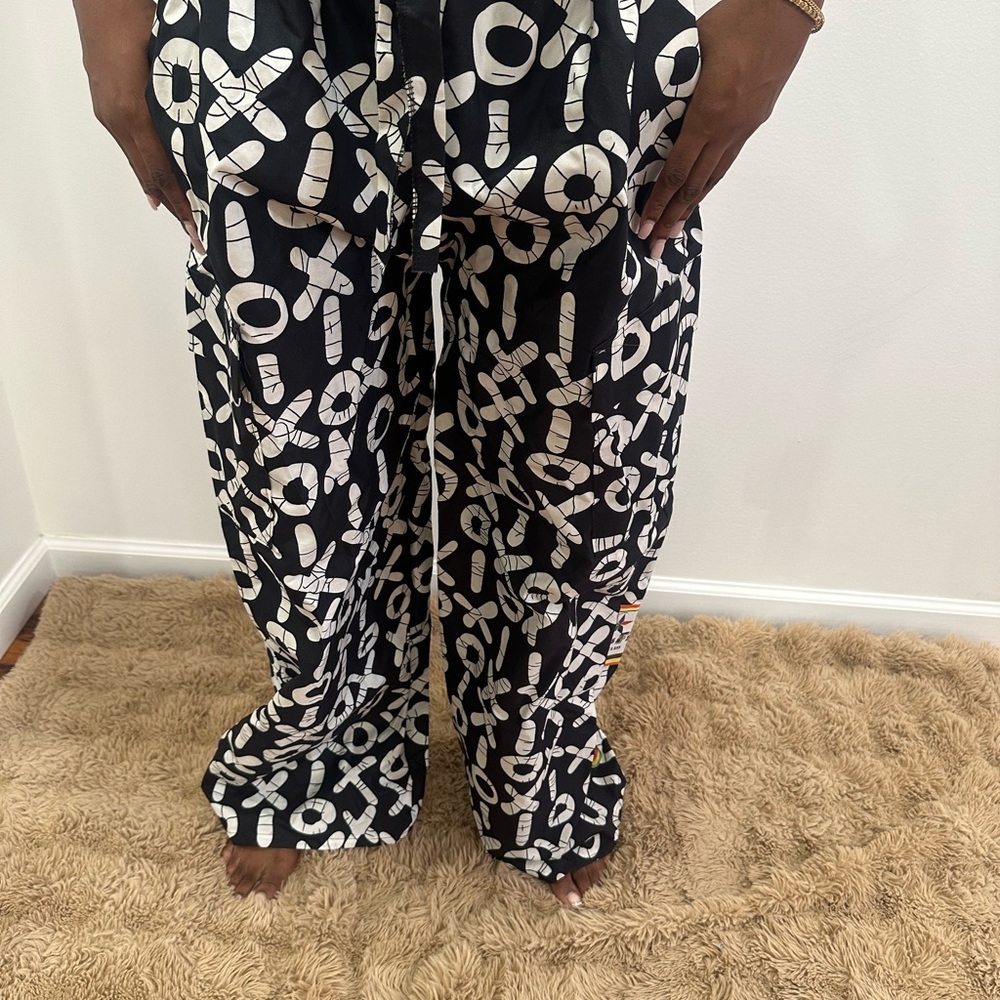 Ankara African print Stylish Black and White Women's Pants